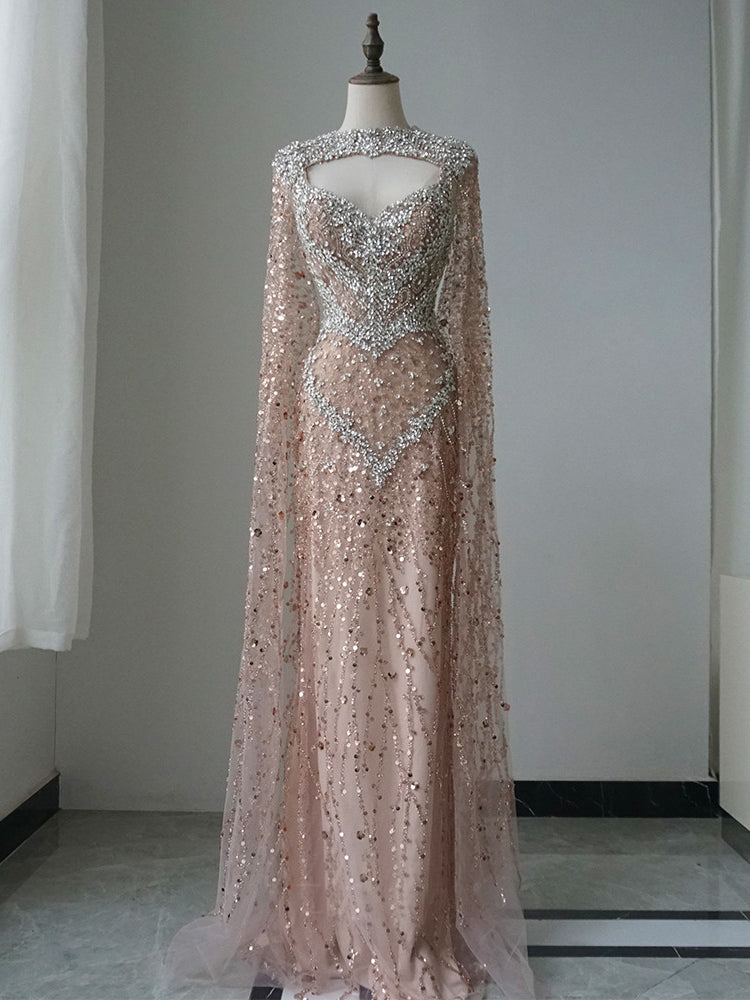 Mermaid Beaded Long Prom Dress Unique Evening Gowns CRN002|Selinadress