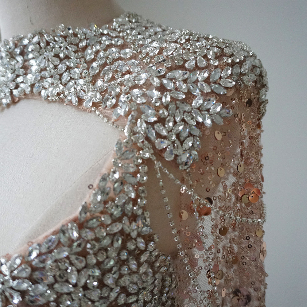 Mermaid Beaded Long Prom Dress Unique Evening Gowns CRN002|Selinadress