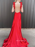 Mermaid Hand Made Flower Straps Cheap Long Prom Dress lpk921|Selinadress