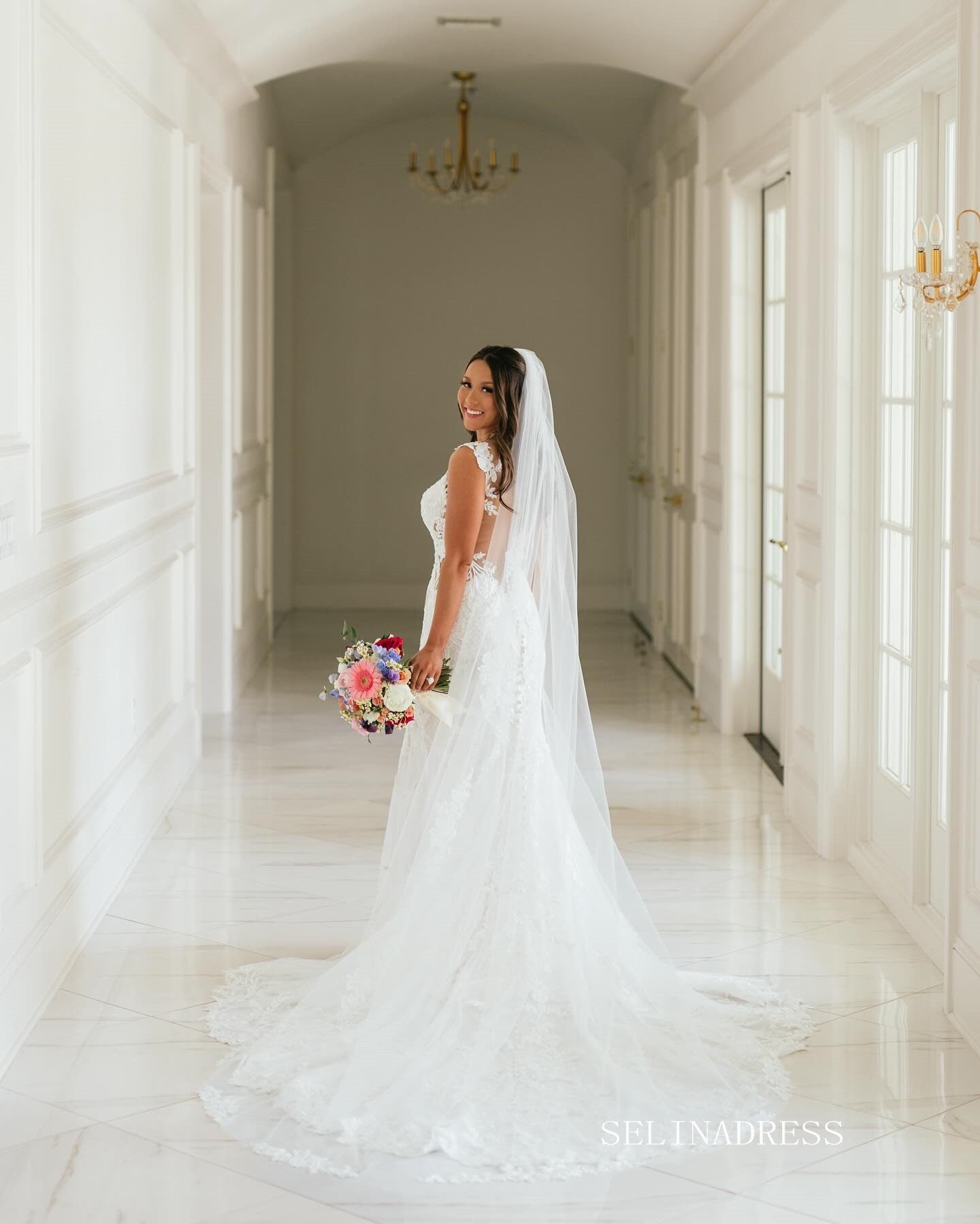 Mermaid Lace Wedding Dresses Elegant Beach Bridal Gown EWR805 SELINADRESS Mermaid Lace Wedding Dresses Elegant Beach Bridal Gown EWR805 SELINADRESS