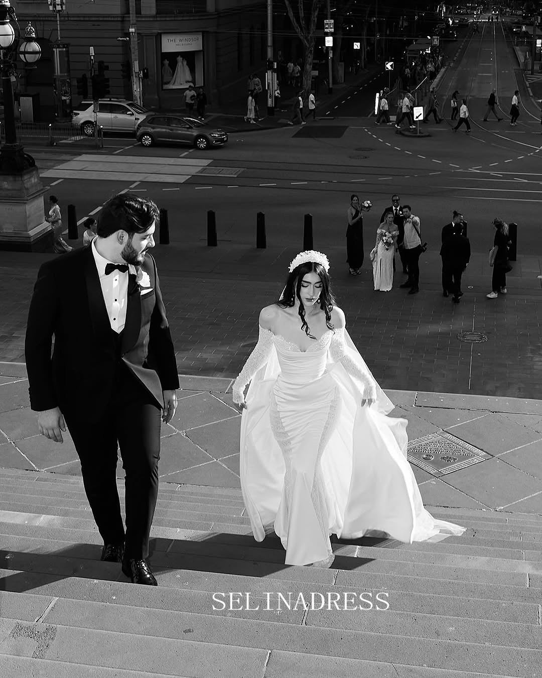 Mermaid Lace Wedding Dresses With Long Sleeve GRK031|Selinadress