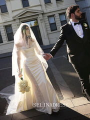 Mermaid Lace Wedding Dresses With Long Sleeve GRK031|Selinadress