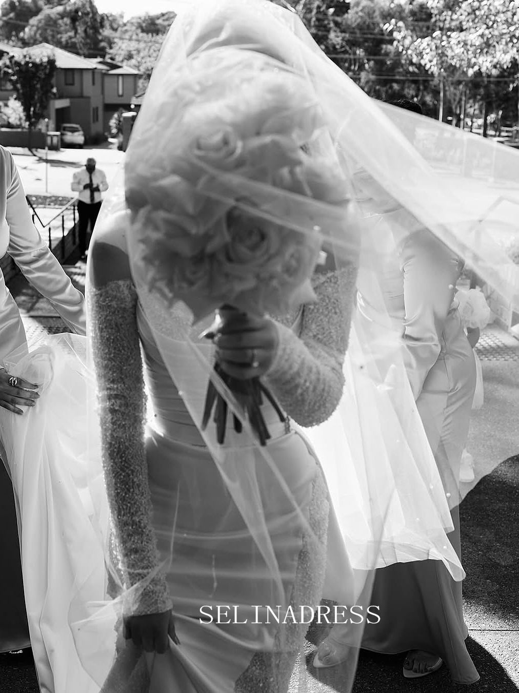 Mermaid Lace Wedding Dresses With Long Sleeve GRK031|Selinadress