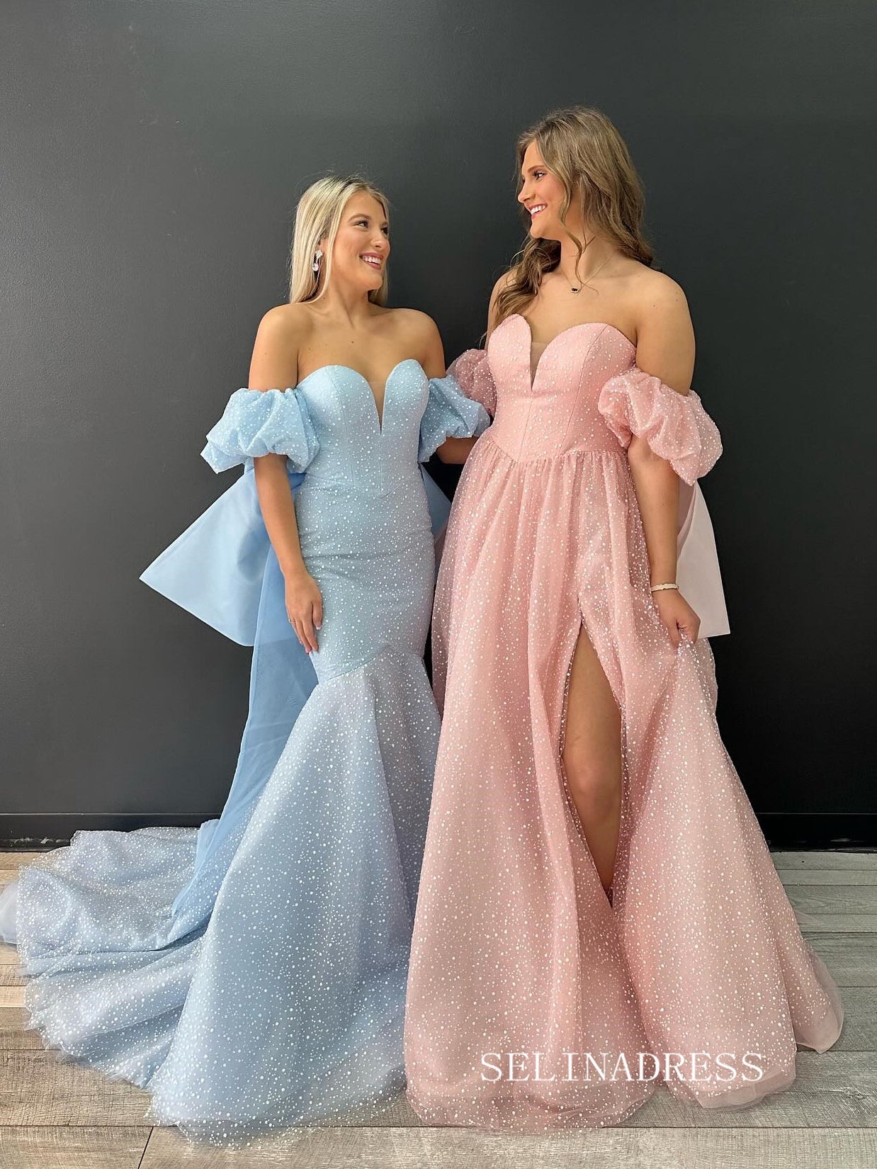 Mermaid Light Sky Blue Tulle Back Bow Long Prom Dress SEW1162 Mermaid Light Sky Blue Tulle Back Bow Long Prom Dress SEW1162