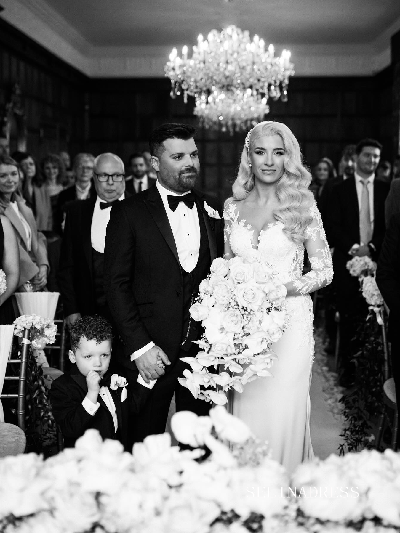 Mermaid Long Sleeve Applique Lace Wedding Dress Bridal Gowns lps007 SELINADRESS Mermaid Long Sleeve Applique Lace Wedding Dress Bridal Gowns lps007 SELINADRESS
