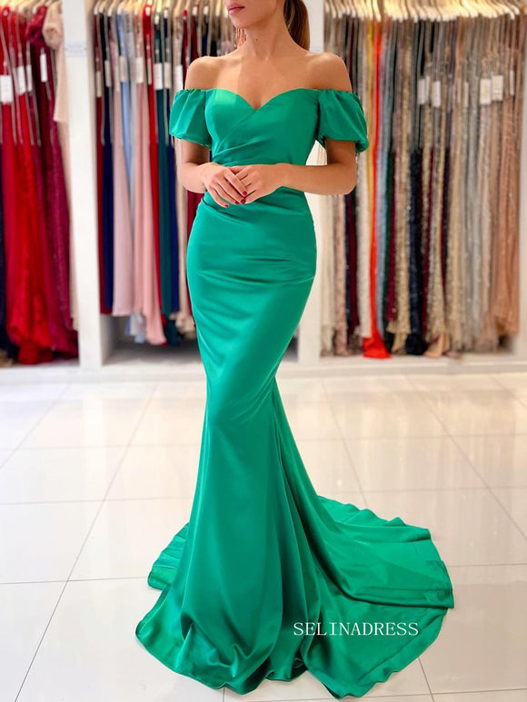Mermaid Off-the-shoulder Cheap Long Prom Dress With Split SEW12003|Selinadress