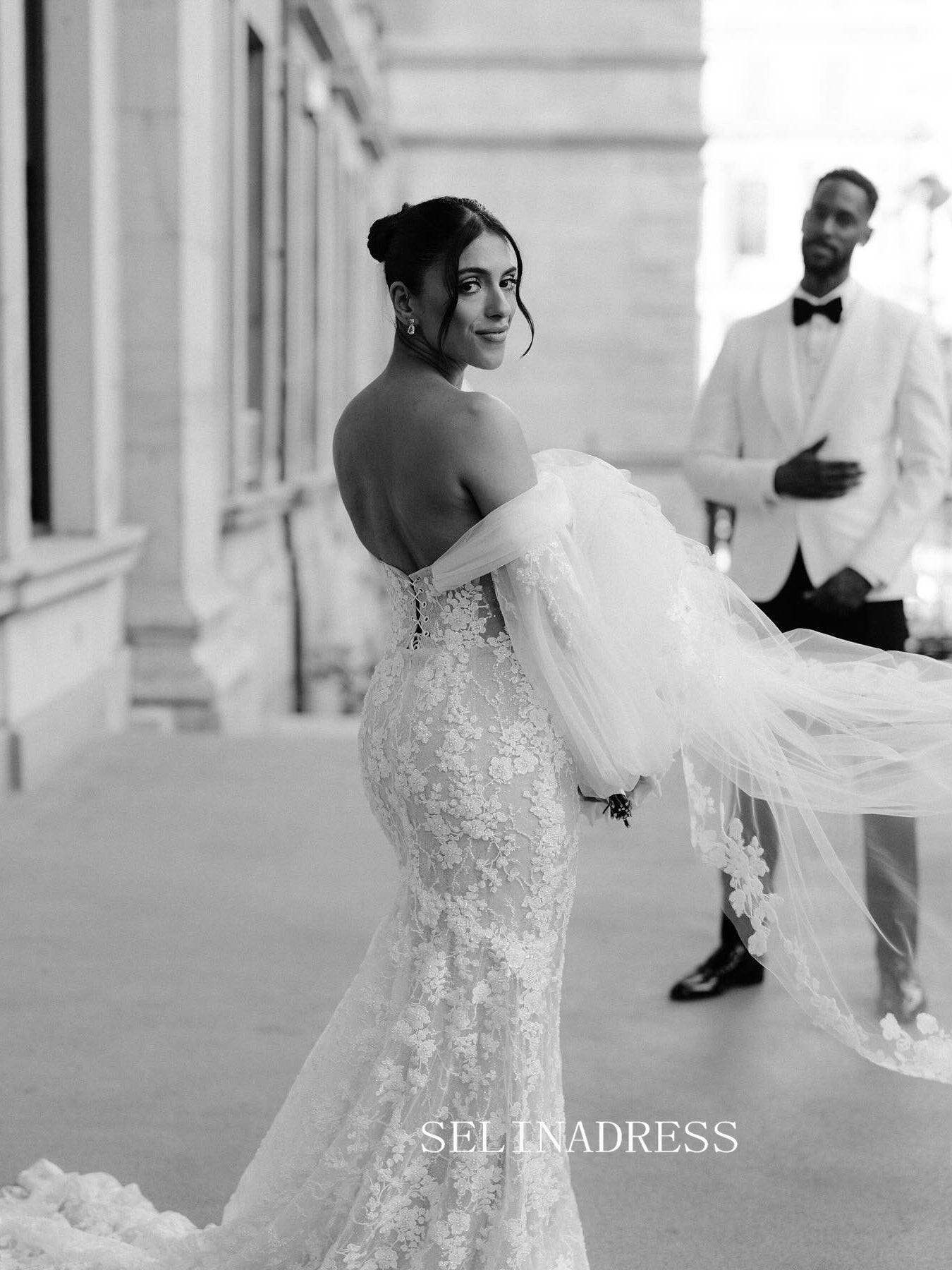 affordable lace wedding dresses Duntery Open Back Floral Dress Sweep Train, White Finding a dress in Tulle Ivory Lace Wedding Dresses for