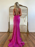 Mermaid Spaghetti Straps Appliques Long Prom Dress With Split SEW1201|Selinadress