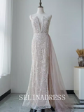 Mermaid Spaghetti Straps Beaded Long Prom Dress Dubai Evening Formal Gown EWR110|Selinadress