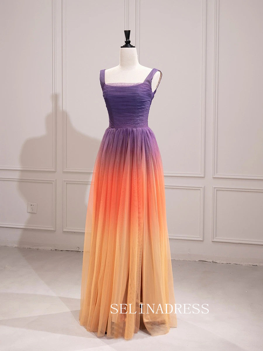Multi-Colors Split Prom Dresses Princess Square Neckline Ball Gown Formal Dresses TKL2102 Multi-Colors Split Prom Dresses Princess Square Neckline Ball Gown Formal Dresses TKL2102