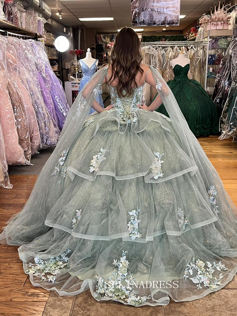 Off-the-shoulder Embroidery Ball Gown Princess Sage Formal Gowns Eveni SELINADRESS Off-the-shoulder Embroidery Ball Gown Princess Sage Formal Gowns Eveni SELINADRESS