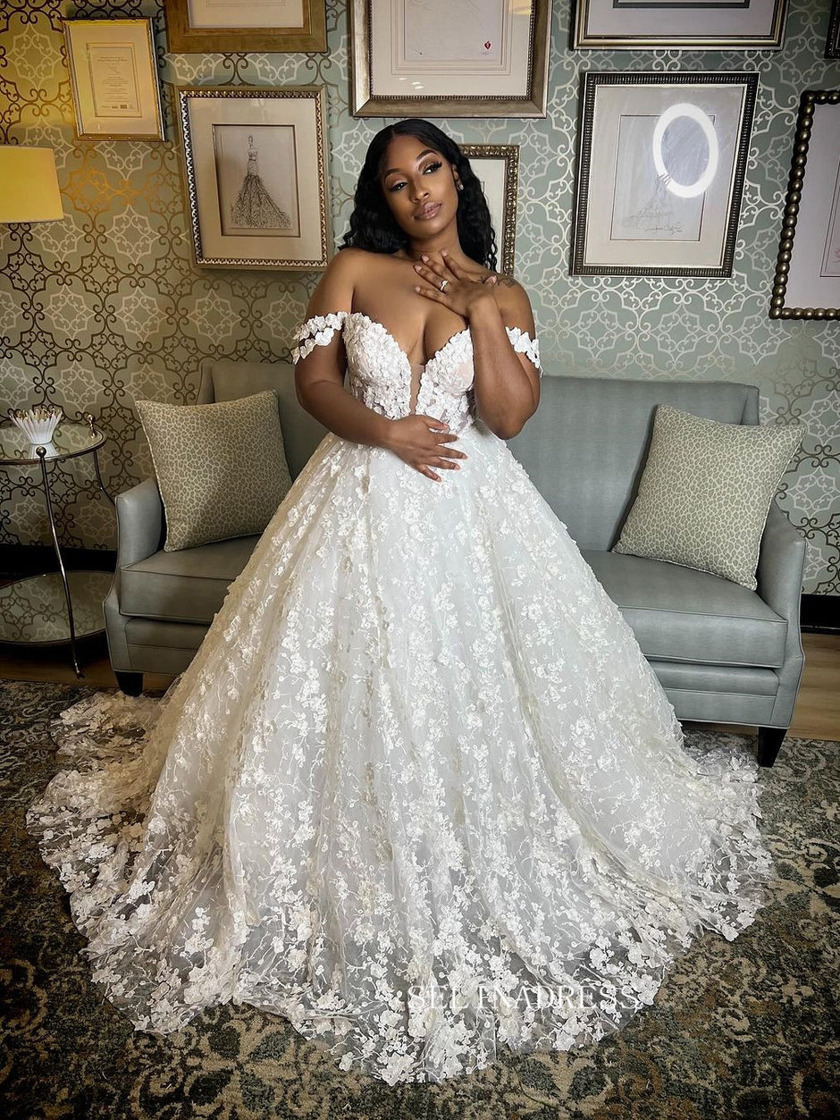Beach Wedding Dresses  tagged "SLEEVES_Off The Shoulder"  SELINADRESS