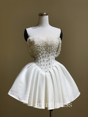 Off The Shoulder Mini Wedding Dress Short Elopement Drress Corset Prom Dress # PHJ001|Selinadress