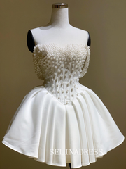 Off The Shoulder Mini Wedding Dress Short Elopement Drress Corset Prom Dress # PHJ001|Selinadress