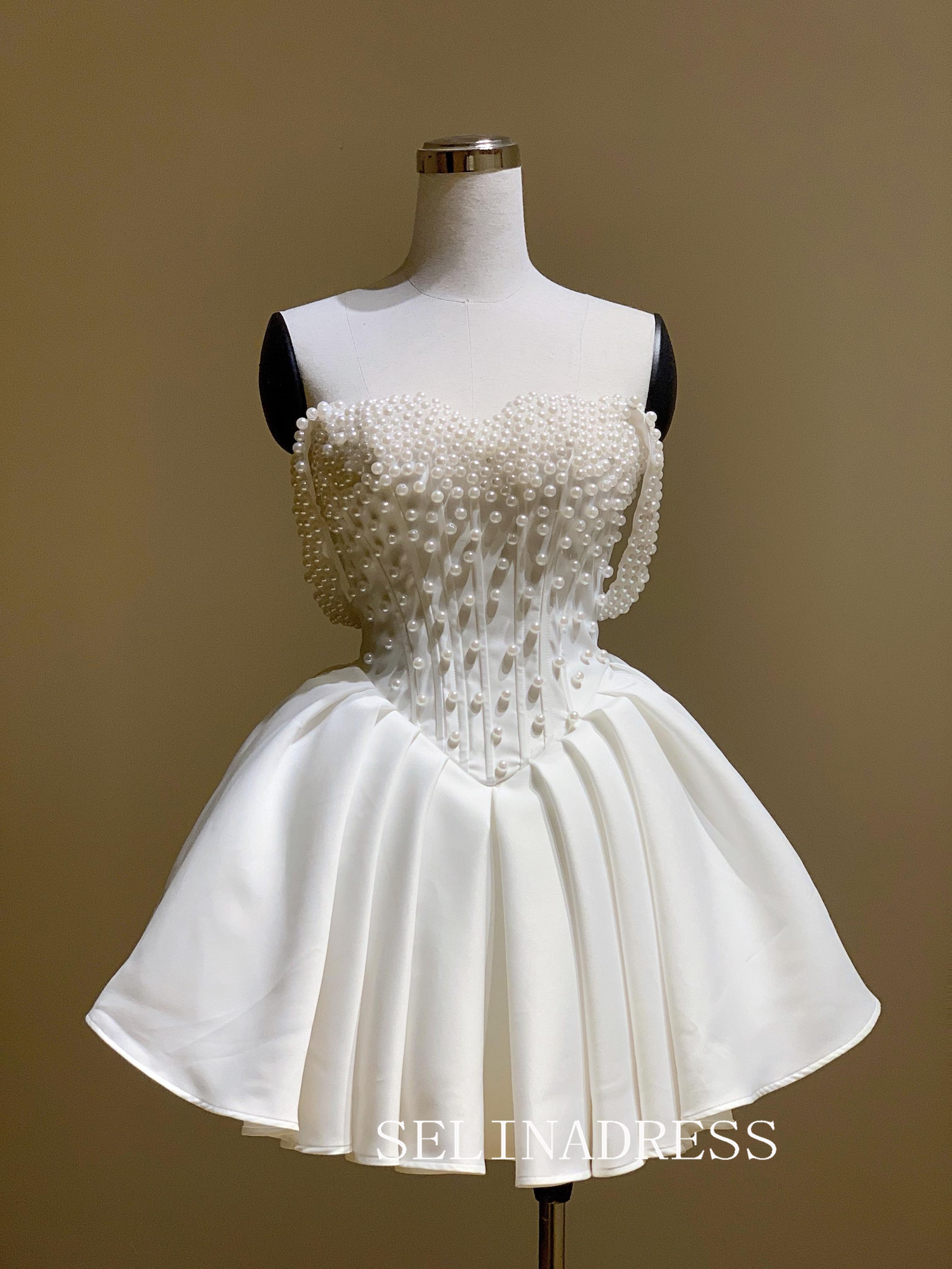 Off The Shoulder Mini Wedding Dress Short Elopement Drress Corset Prom Dress # PHJ001|Selinadress