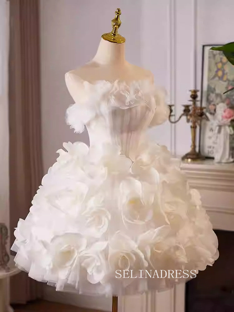 Off-the-shoulder Ruffles Cocktail Dress White Homecoming Dresses #ALI0 SELINADRESS Off-the-shoulder Ruffles Cocktail Dress White Homecoming Dresses #ALI0 SELINADRESS