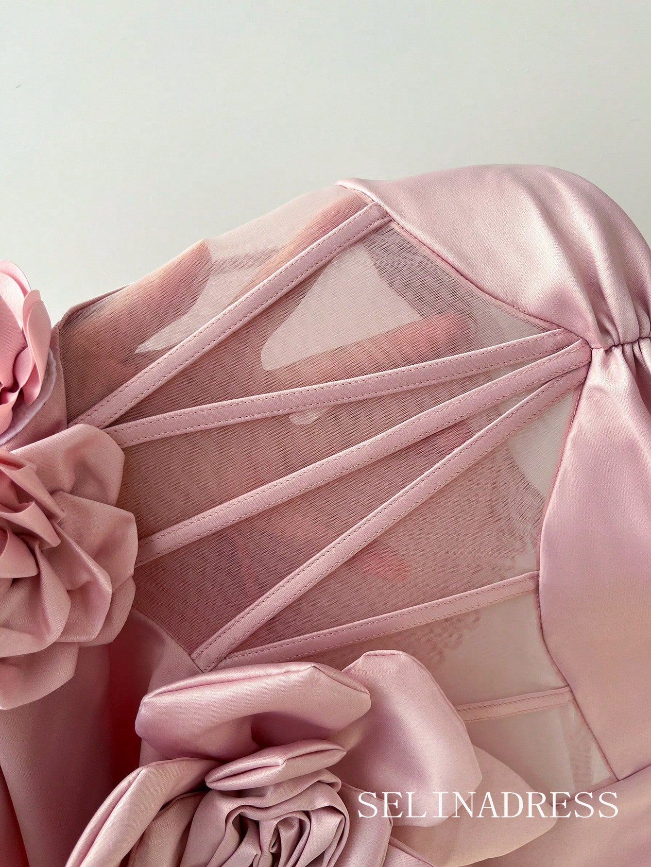 Pink A-line Sweetheart Satin Bow Homecoming Dress TTL003|Selinadress