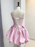 Pink Cute Short Prom Dress Elegant Homecoming Dresses #lko021|Selinadress
