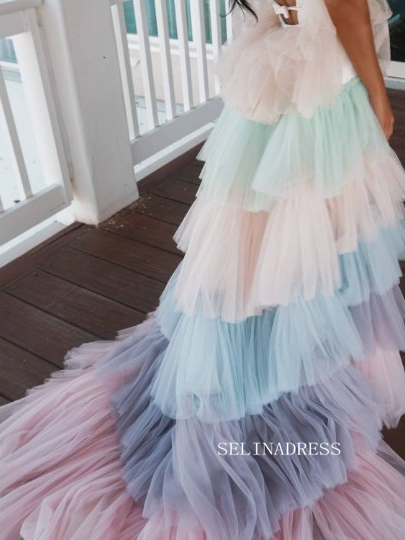 Rainbow Magic Detachable Overskirt Wedding Dresses Cheap Bridal Dresse SELINADRESS Rainbow Magic Detachable Overskirt Wedding Dresses Cheap Bridal Dresse SELINADRESS