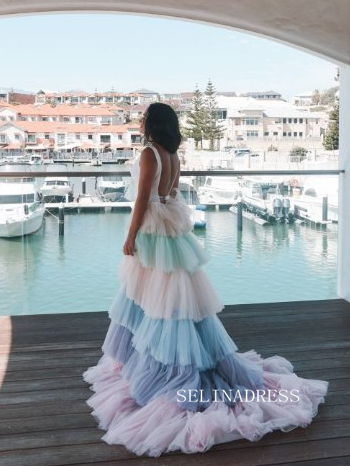 Rainbow Magic Detachable Overskirt Wedding Dresses Cheap Bridal Dresse SELINADRESS Rainbow Magic Detachable Overskirt Wedding Dresses Cheap Bridal Dresse SELINADRESS