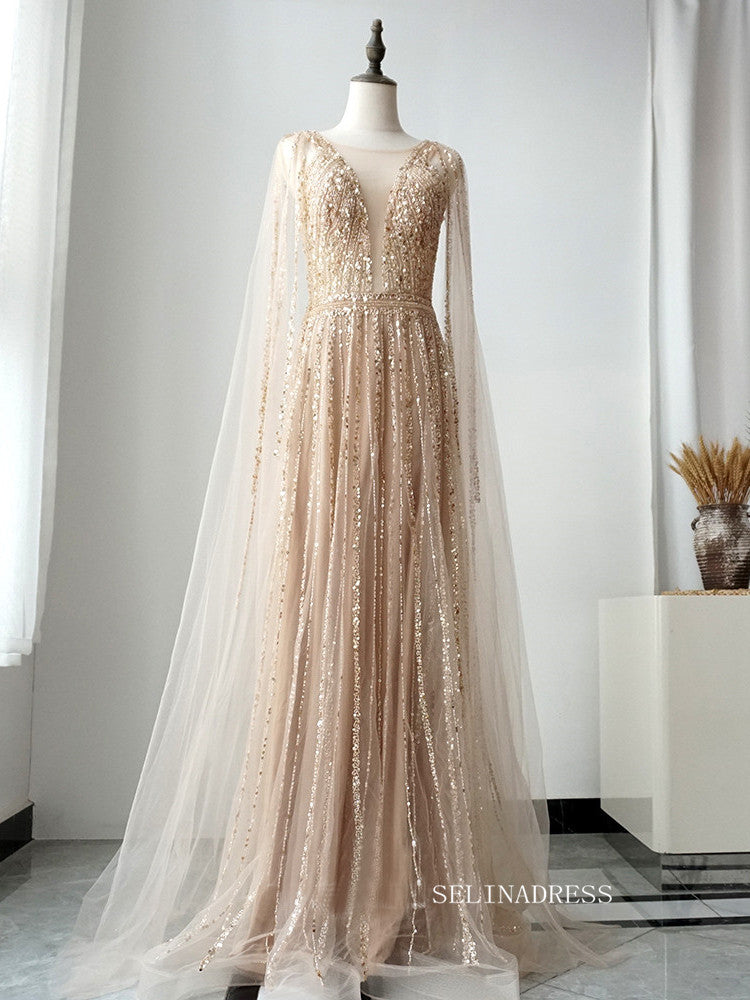 Red A-line Modest Long Prom Dress Tulle Beaded Long Evening Dress Form SELINADRESS Red A-line Modest Long Prom Dress Tulle Beaded Long Evening Dress Form SELINADRESS