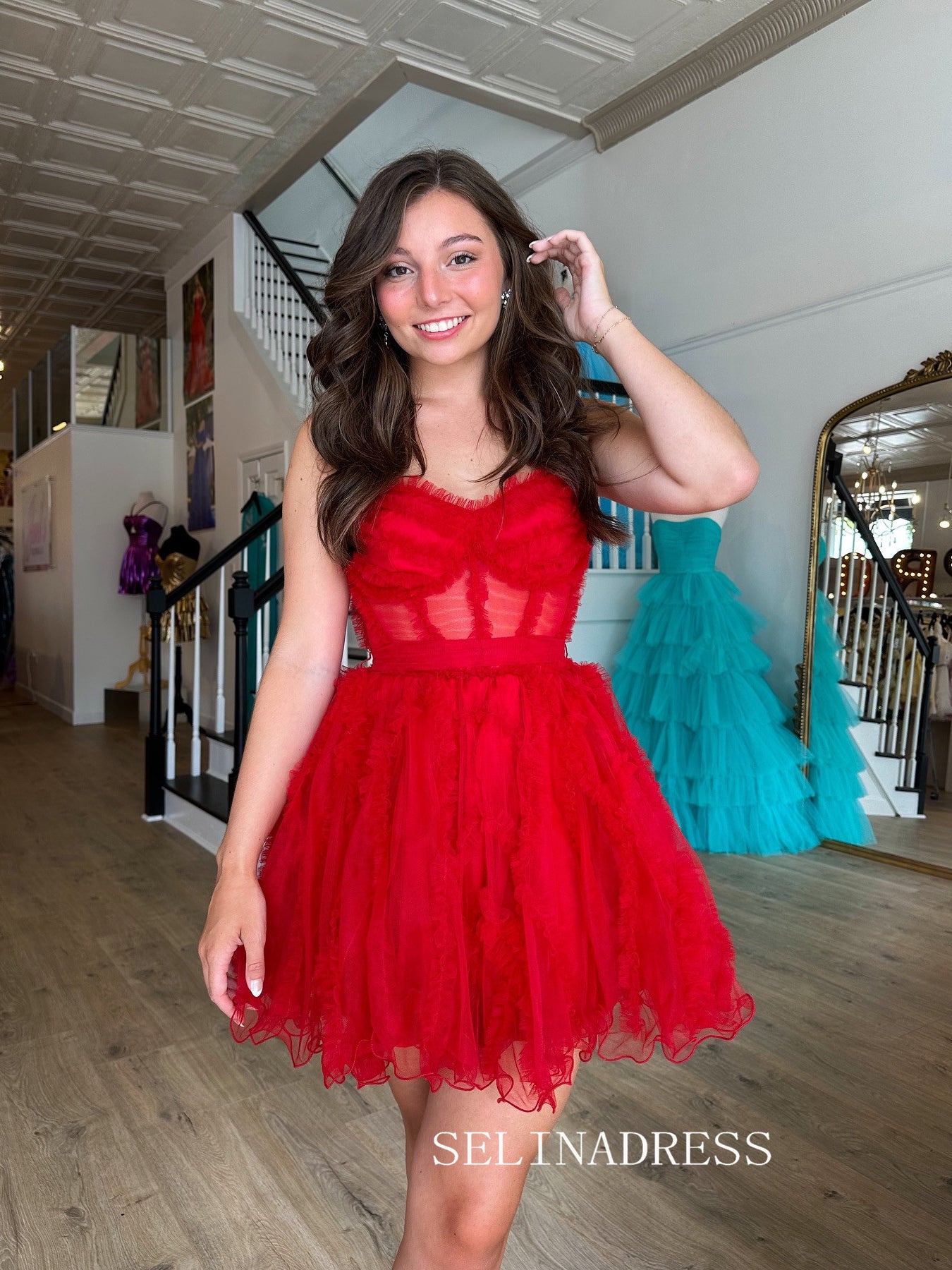 Red Sweetheart Homecoming Dresses Cute Hoco Dress #TKL2345 SELINADRESS Red Sweetheart Homecoming Dresses Cute Hoco Dress #TKL2345 SELINADRESS
