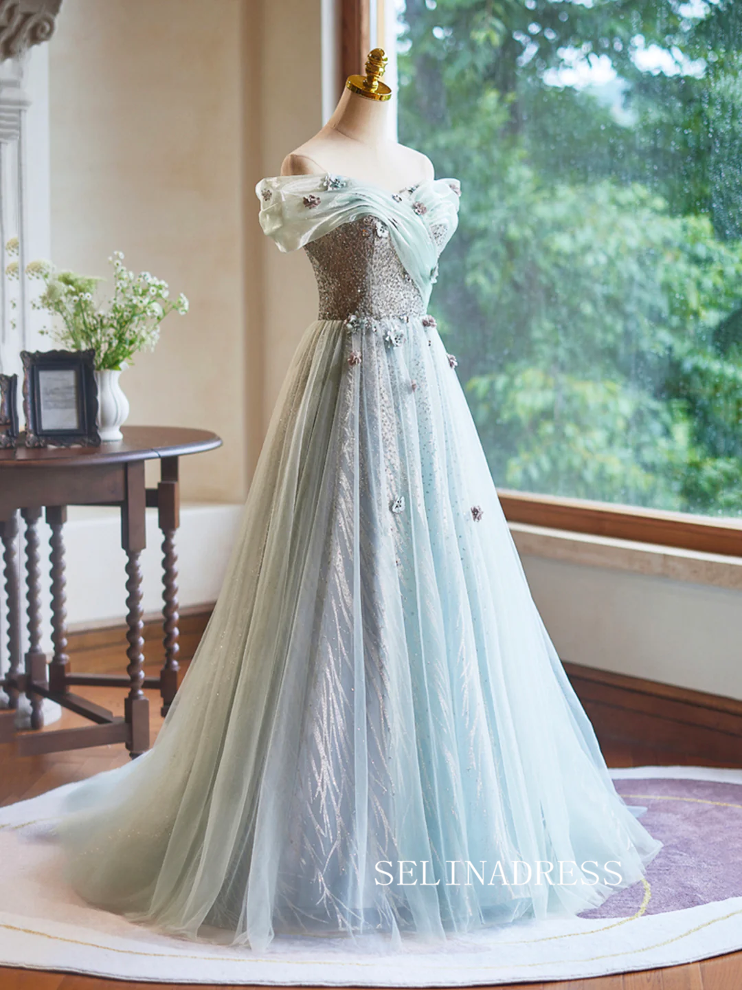 Thigh Split Sky Blue Rustic Wedding Dresses Prom Dress Beach Wedding Gown with Court Train SE009|Selinadress SELINADRESS Thigh Split Sky Blue Rustic Wedding Dresses Prom Dress Beach Wedding Gown with Court Train SE009|Selinadress SELINADRESS