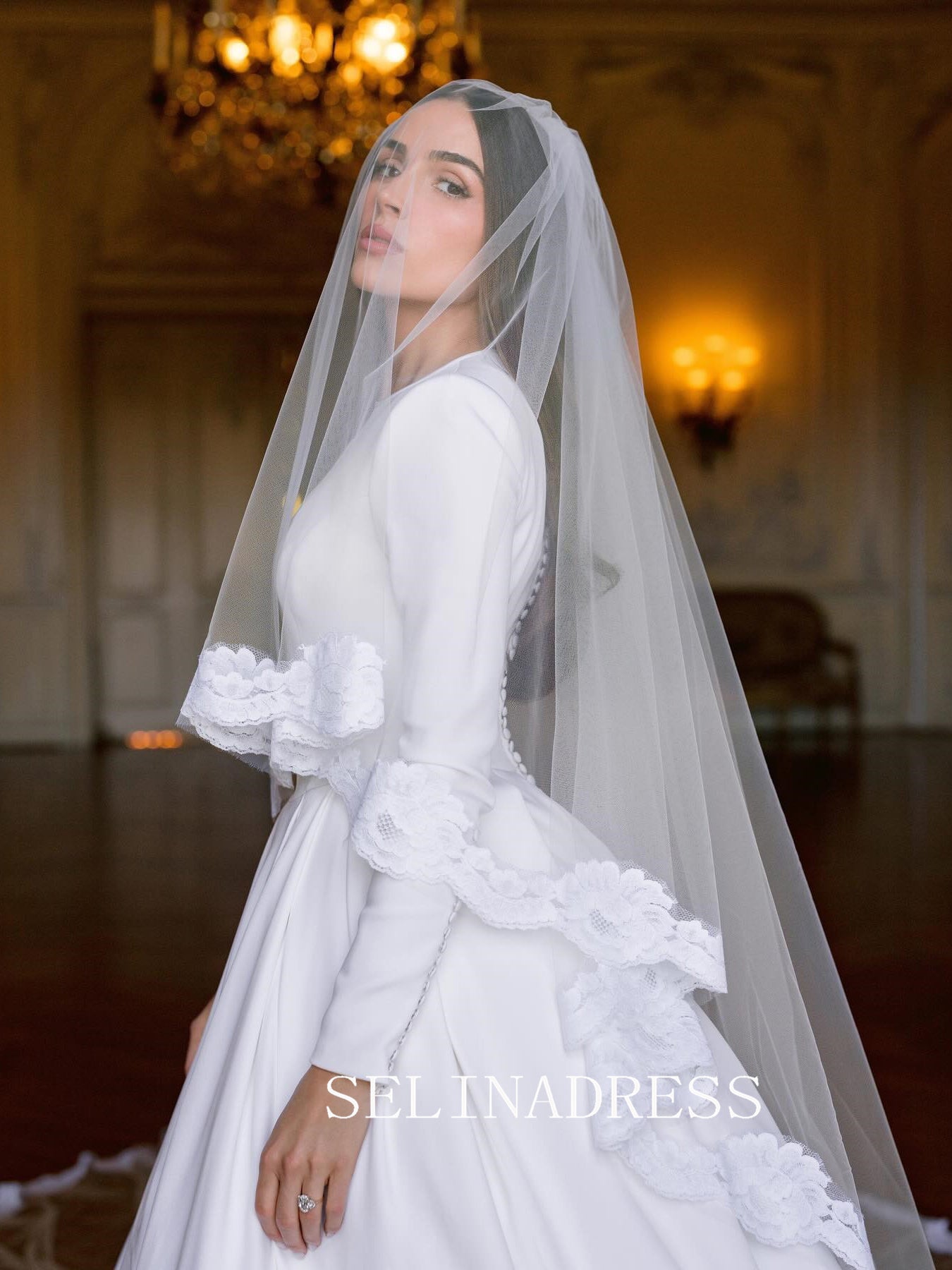 long sleeve scoop neck wedding dress Scoop Neck Wedding Dresses & Gowns