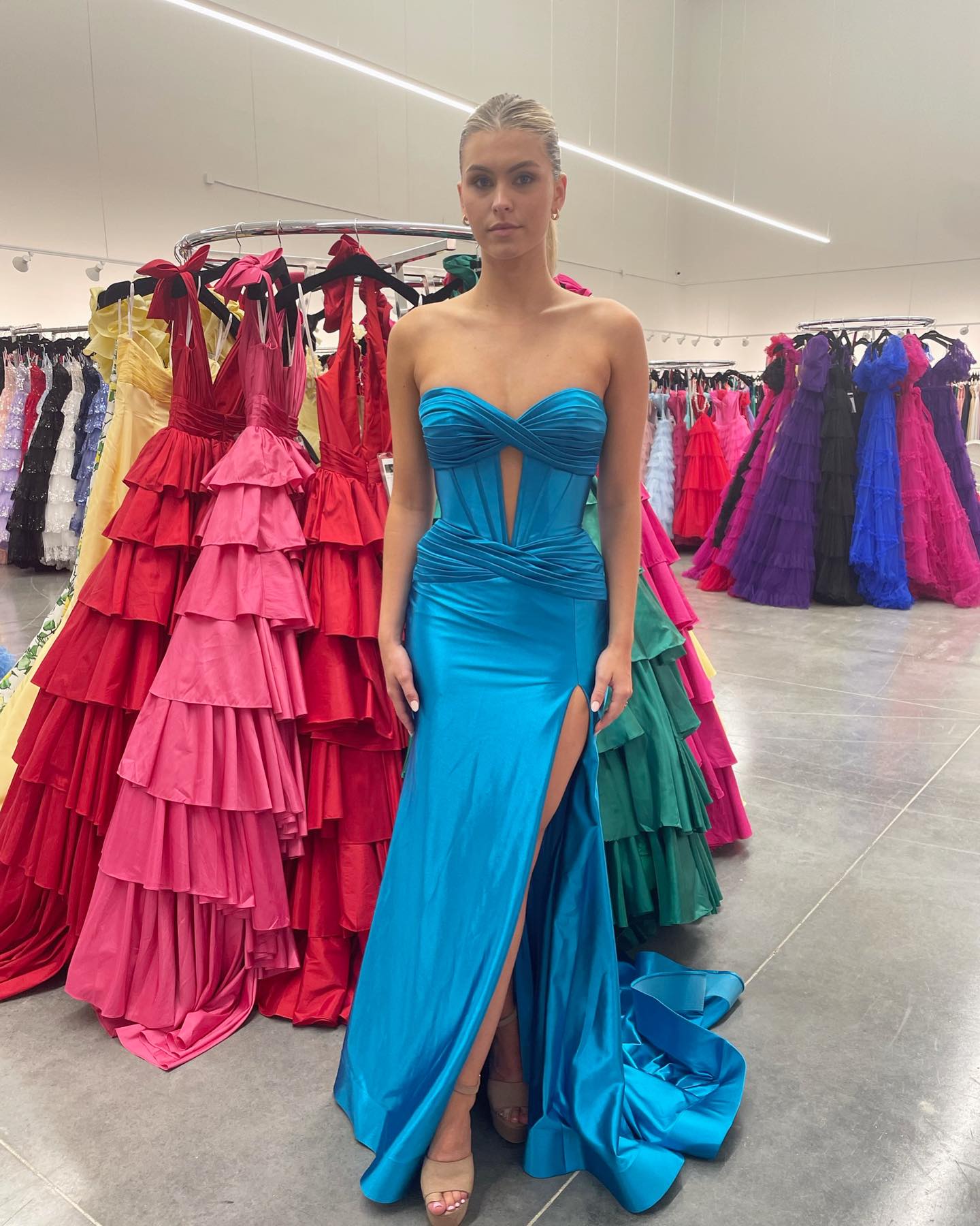 Chic Mermaid Sweetheart Long Prom Dresses Cheap Elegant Evening Dress