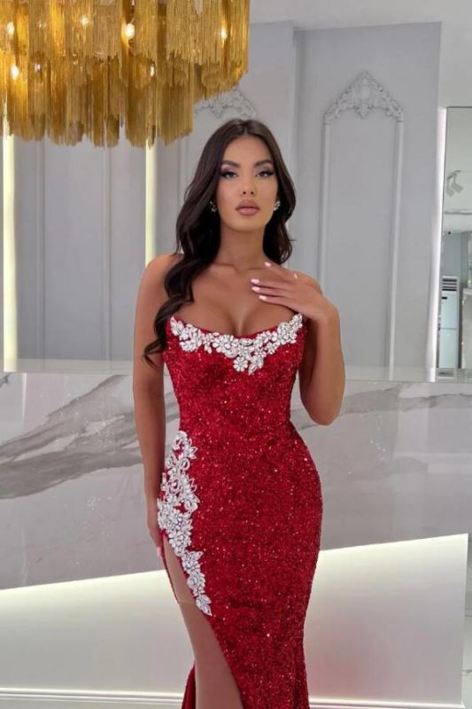 knee length dresses for ladies Custom Made White and Red Off Shoulder Mermaid Prom Dresses, Mermaid knee length dresses for ladies Custom Made White and Red Off Shoulder Mermaid Prom Dresses, Mermaid