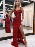 Sheath/Column Full Beaded Long Prom Dresses Gorgeous Royal Blue Evening Dress TKH003|Selinadress