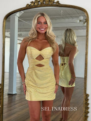 Sheath/Column Hot Stones Sweetheart Short Homecoming Dress #SEA241|Selinadress