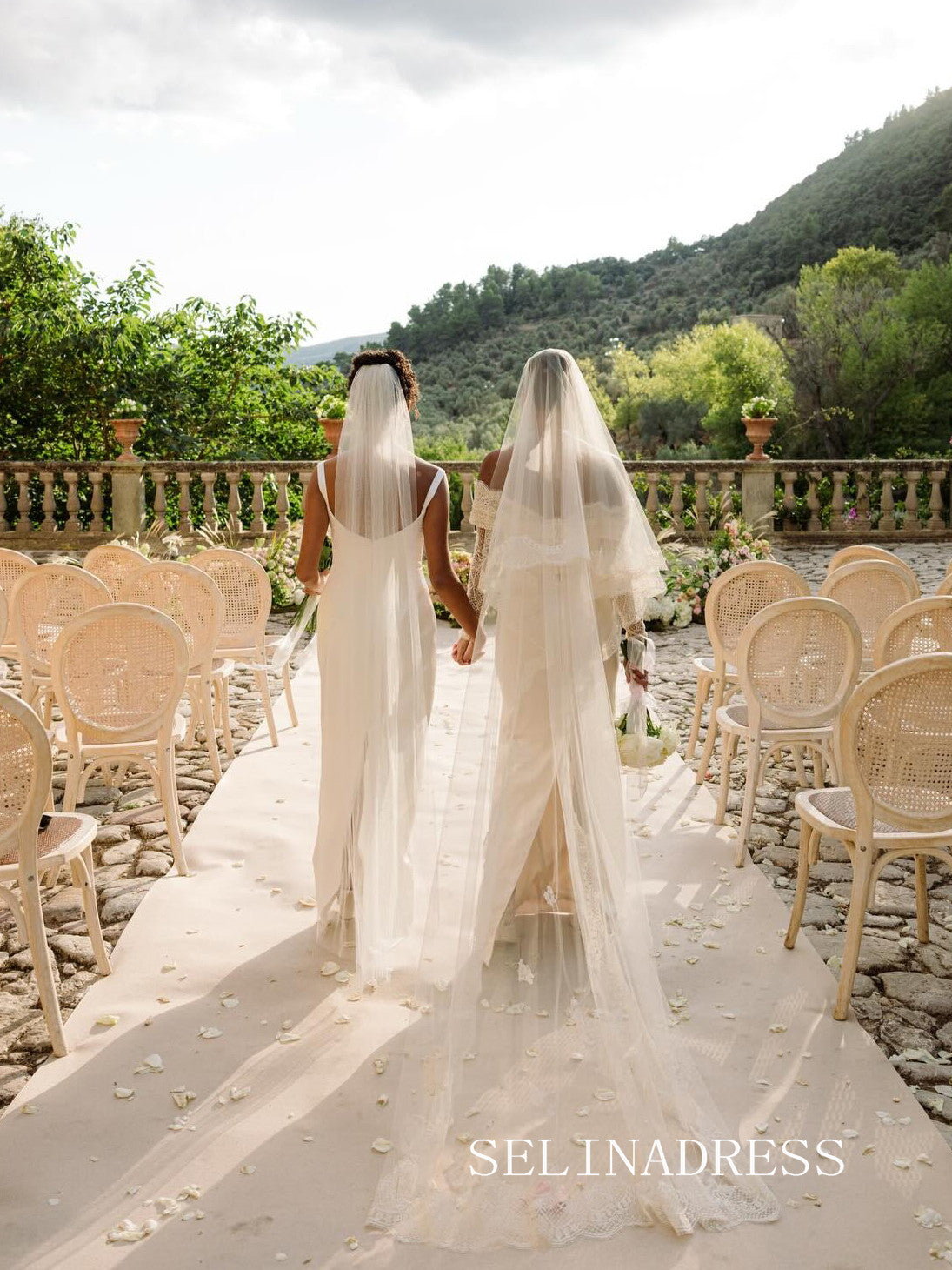 Sheath/Column Off-the-shoulder Lace Wedding Dress With Long Sleeve Wedding Gowns SEA004|Selinadress