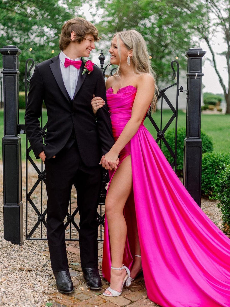 Sheath/Column Sweetheart Fuchsia Long Prom Dress Elegant Evening Gowns – SELINADRESS