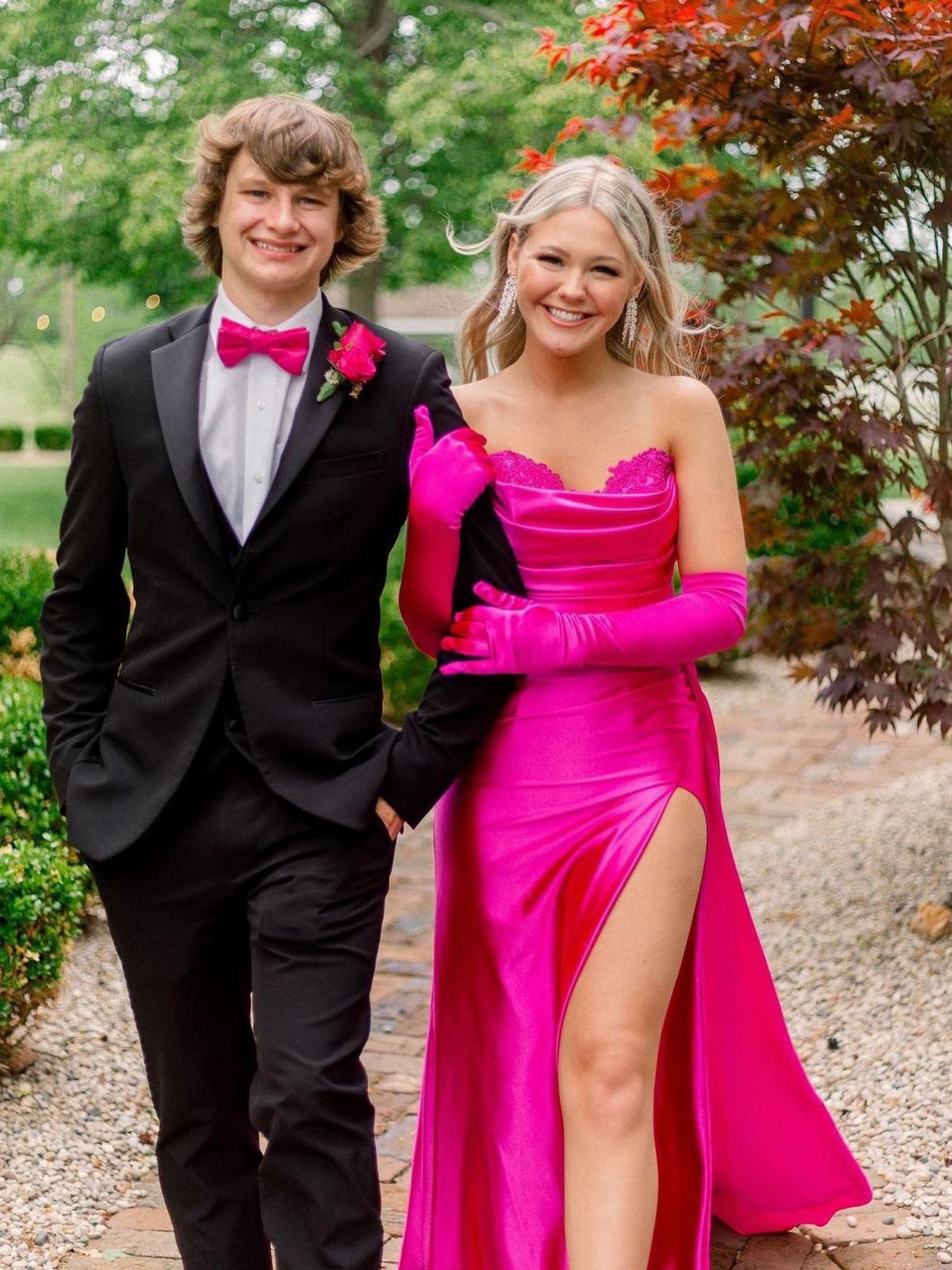 Sheath/Column Sweetheart Fuchsia Long Prom Dress Elegant Evening Gowns SLD003 Sheath/Column Sweetheart Fuchsia Long Prom Dress Elegant Evening Gowns SLD003