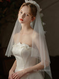 Single Layer Floral Bowknot Wedding Veils ALC024|Selinadress