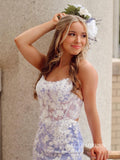 Spaghetti Straps Mermaid Prom Dress Lavender Long Evening Dresses SEA037|Selinadress