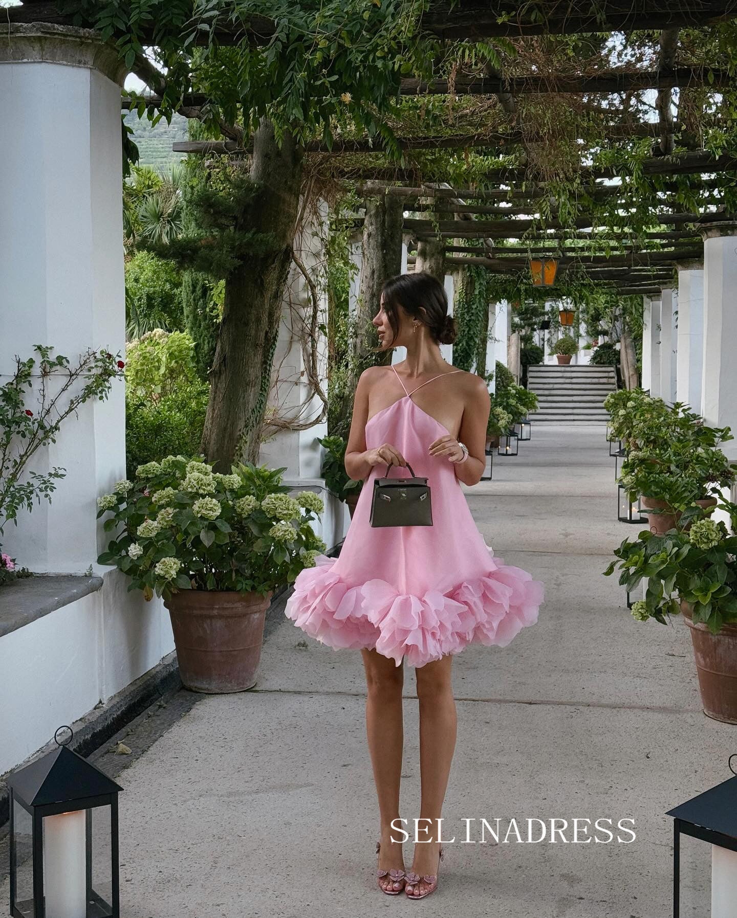 cute little cocktail dresses Luxury Short Cocktail Dresses Pink Crystal Beaded Homecoming Dress Feather US4 / Custom color