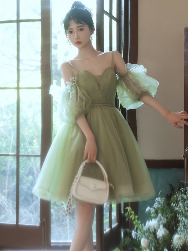 Spaghetti Straps Sage Short Prom Dress Elegant Homecoming Dresses #lko SELINADRESS Spaghetti Straps Sage Short Prom Dress Elegant Homecoming Dresses #lko SELINADRESS