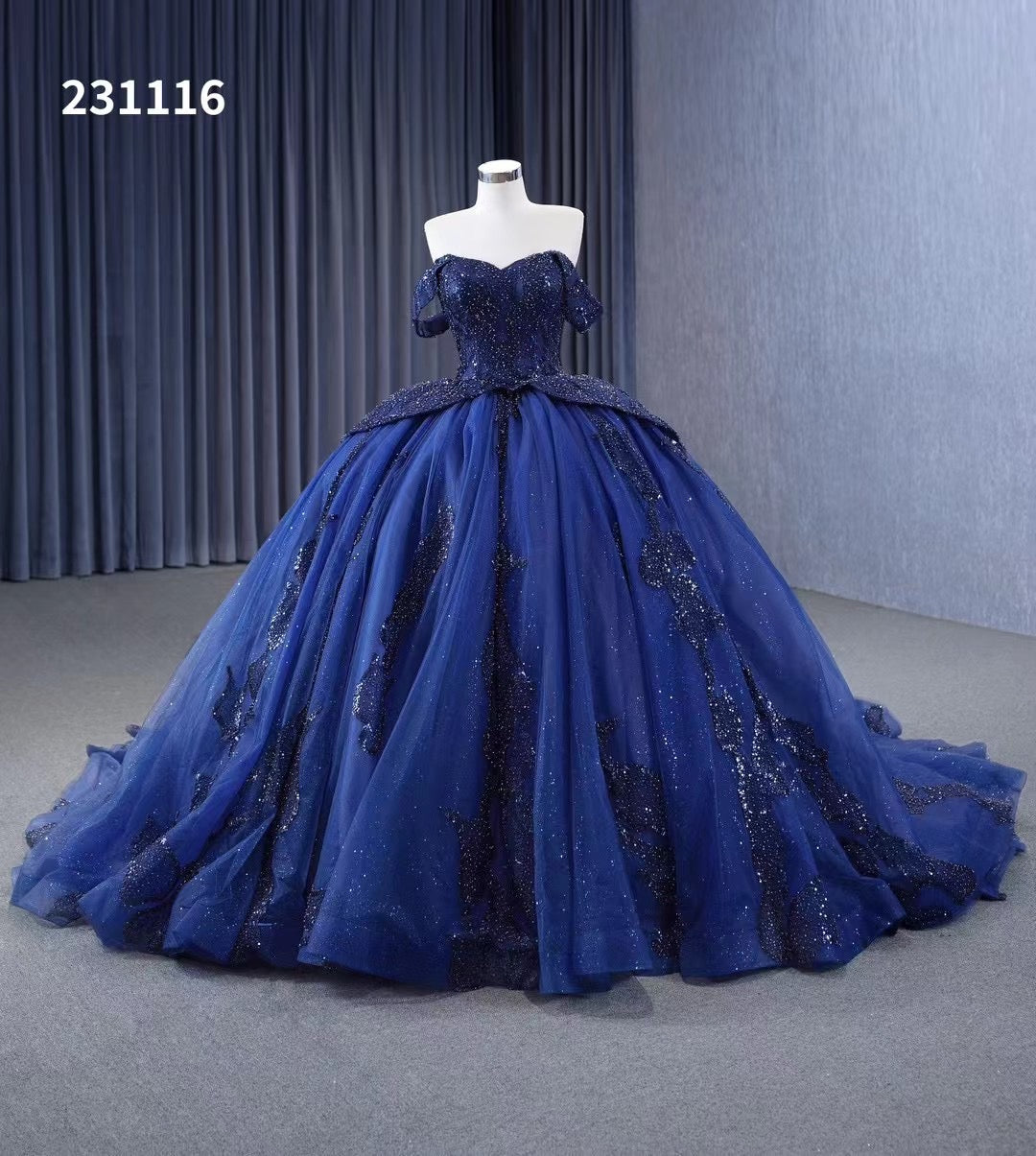 Royal Blue Elegant Ball Gown Beaded Prom Dresses,Sweet 16 Dress PL279