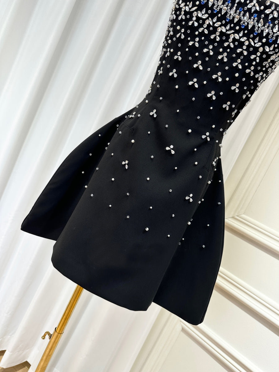 Simple Two Pieces Black Short Prom Dresses Homecoming Dresses PD110