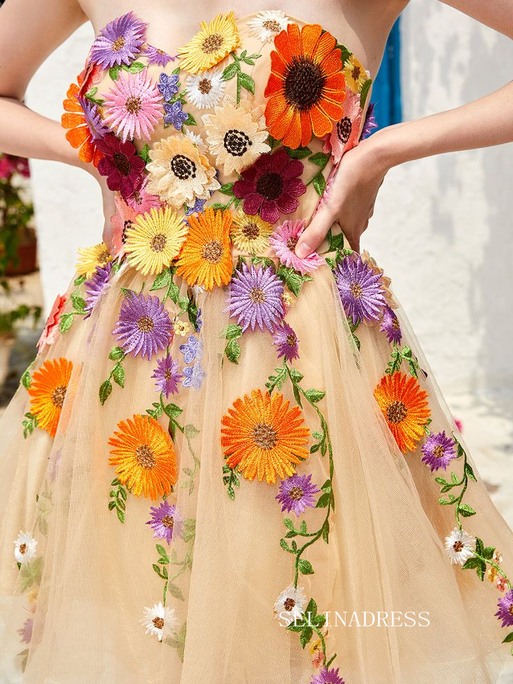 Sweetheart Floral Homecoming Dress Tulle Short Prom Dress EWR413 SELINADRESS Sweetheart Floral Homecoming Dress Tulle Short Prom Dress EWR413 SELINADRESS
