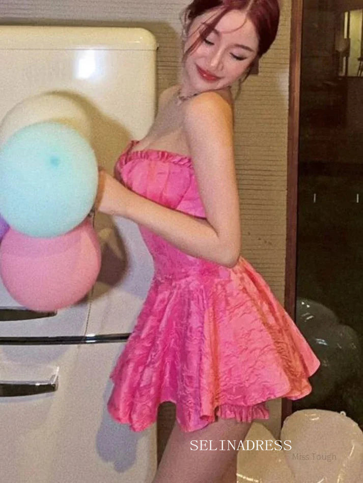 Sweetheart Hot Pink Short Homecoming Dresses Hoco Dress #EWR566 SELINADRESS Sweetheart Hot Pink Short Homecoming Dresses Hoco Dress #EWR566 SELINADRESS