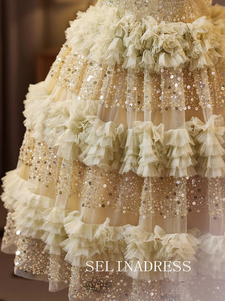 Sweetheart Muti Layered Cocktail Dress With Sequins Homecoming Dresses #ABC007|Selinadress