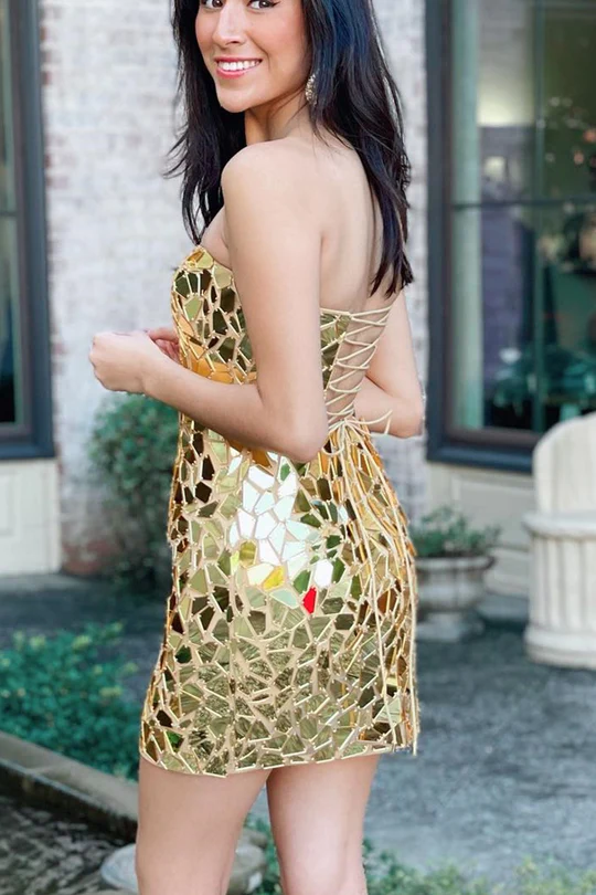 tight strapless dress Tight Short Strapless Lace-Up Mini Homecoming Dress #TKL0131 – SELINADRESS
