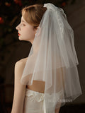 Two layers Lace Bow Wedding Veils ALC026|Selinadress