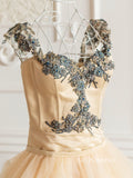 Vintage Colorful Wedding Dress Tulle Unique Prom Dresses Modest Evening Dresses #LPO002|Selinadress