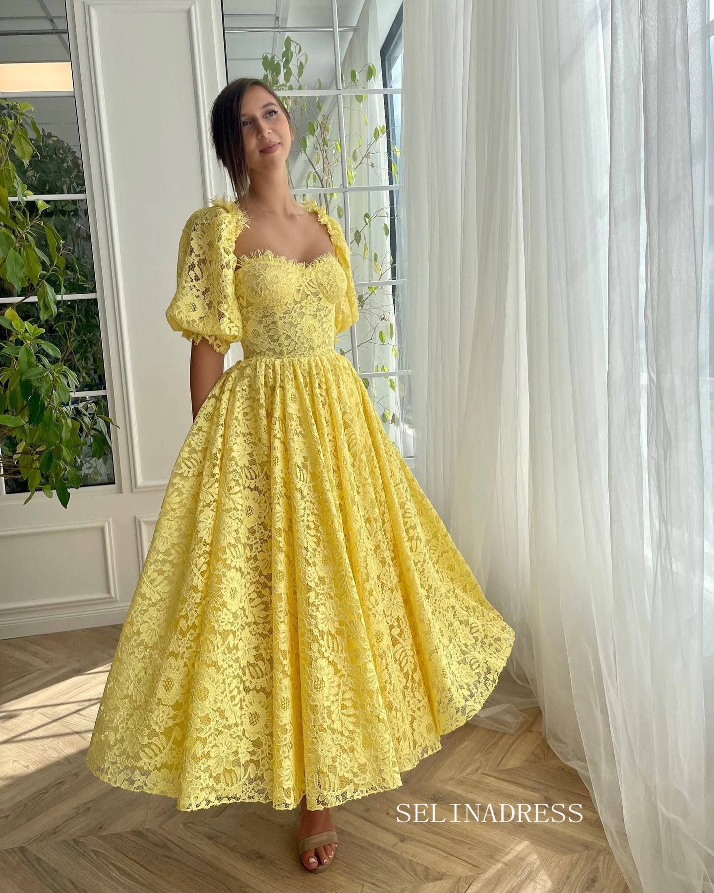 Beaded Yellow Ball Gown Flower Birthday Dress With Sheer Jewel Neckline, 3D  Applique, And Tulle Skirt Perfect For Weddings, Pageants, First Communion,  Or Special Occasions From Weddingsalon, $87.66 | DHgate.Com