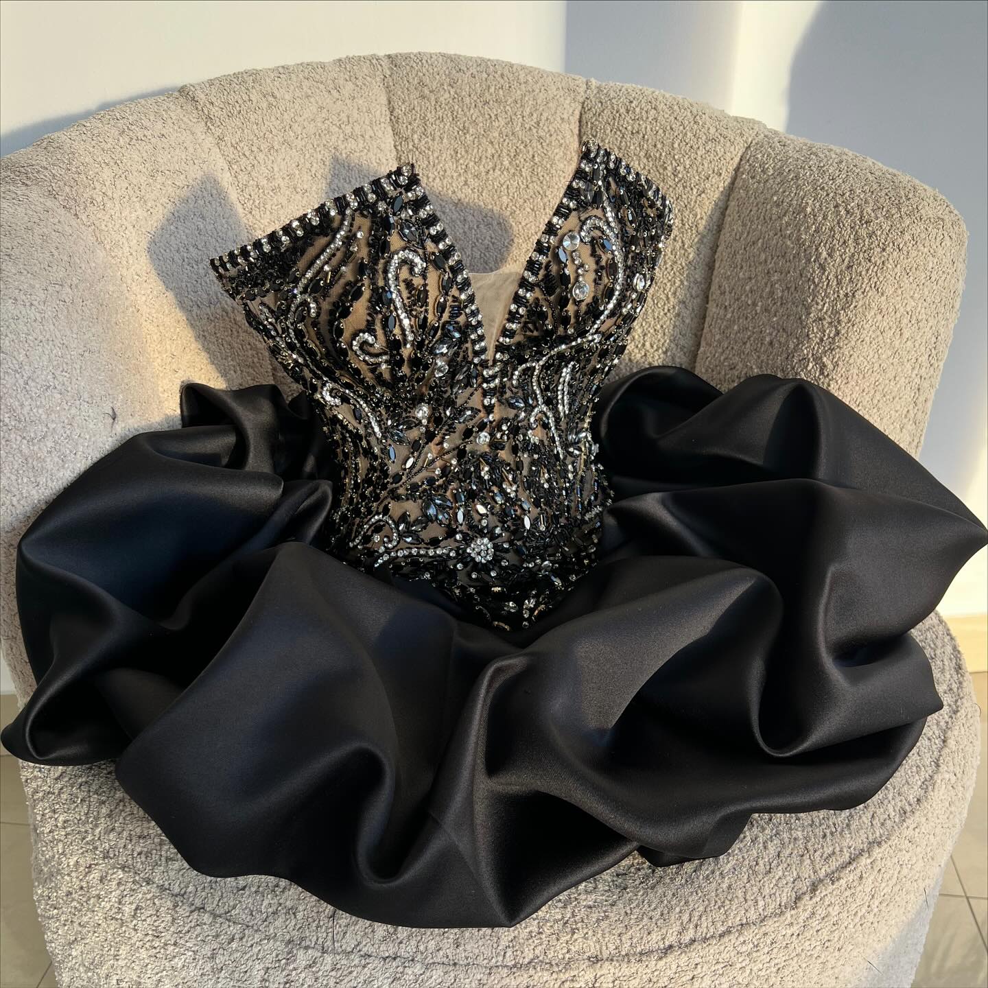 Strapless V neck Short Prom Dress Homecoming Dress With Rhinestone #TKL758|Selinadress