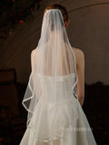 Simple One Layer French Lace Wedding Veils ALC022|Selinadress
